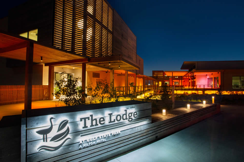 exterior of The Lodge at Gulf State Park.